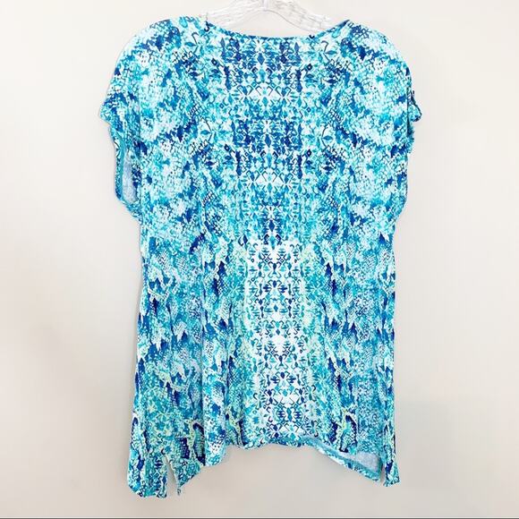 Chico’ Blue Mixed Print Top - Picture 5 of 5